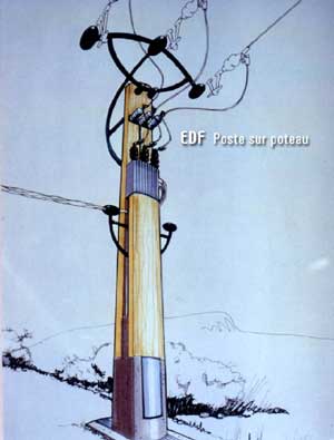 Postes sur poteaux EDF